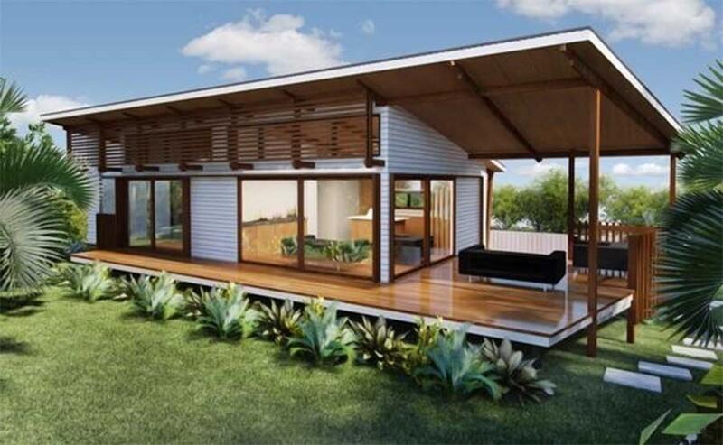 Nhà tiền chế 2 phòng ngủ một mái nhỏ gọn, hiện đại, tiết kiệm chi phí