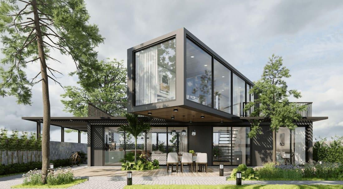 Mẫu nhà tiền chế 3 phòng ngủ tiện nghi, hiện đại và thoáng mát