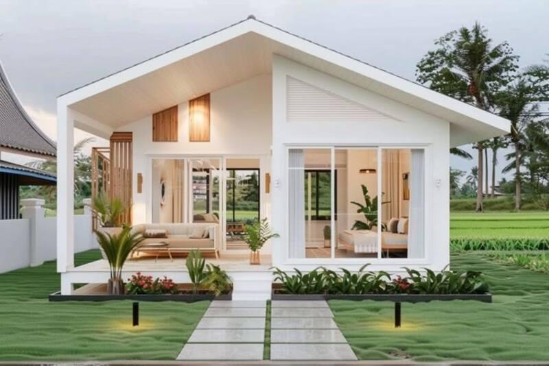 Mẫu nhà cấp 4 nông thôn 250 triệu tiền chế với nét đẹp giản dị, hài hòa với cảnh quan xung quanh