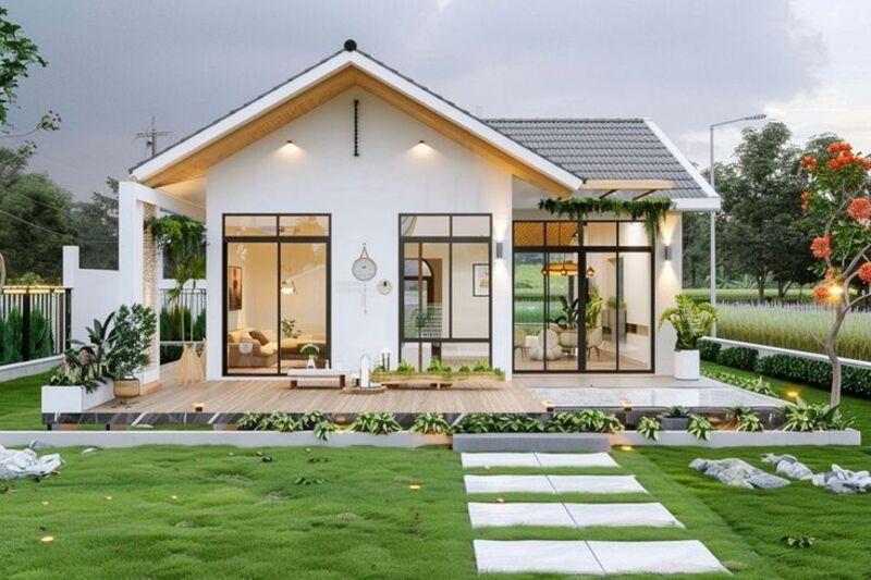 Mẫu nhà tiền chế cấp 4 mái Thái đẹp, thoáng đãng, sang trọng