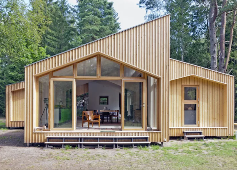 Mẫu nhà tiền chế cấp 4 mái nghiêng độc đáo, giúp thoát nước tốt