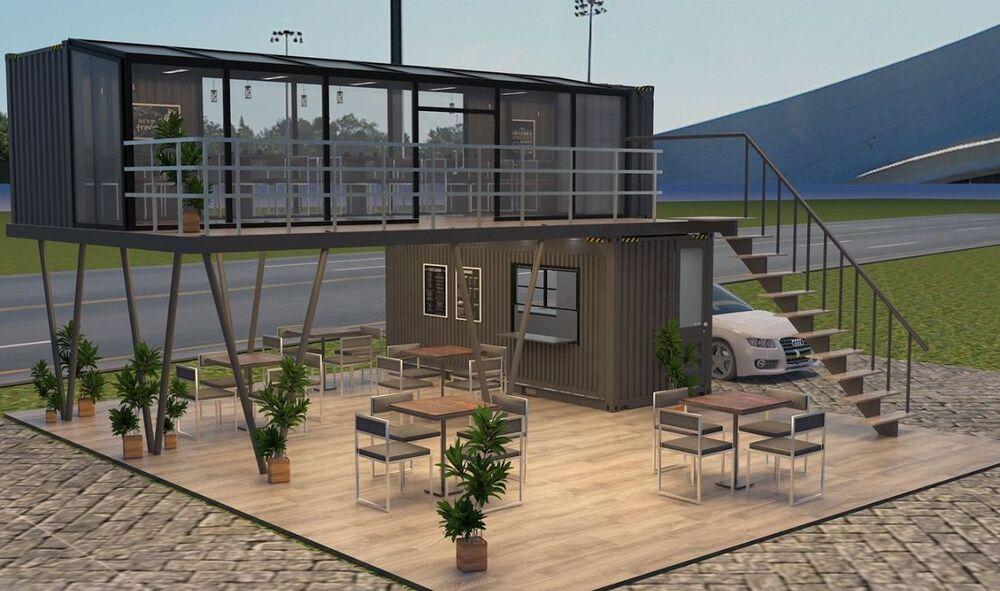 Mẫu quán cafe tiền chế hiện đại, tinh tế, tạo không gian thư giãn