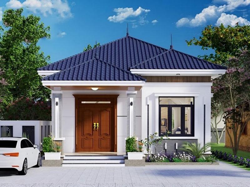 Mẫu nhà cấp 4 giá 500 triệu mái Nhật thiết kế đơn giản nhưng hiện đại, sang trọng