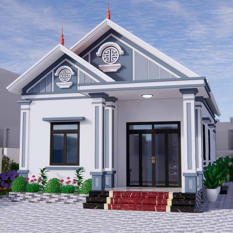 Mẫu nhà cấp 4 mái Thái ở nông thôn đẹp, đơn giản, tối ưu chi phí