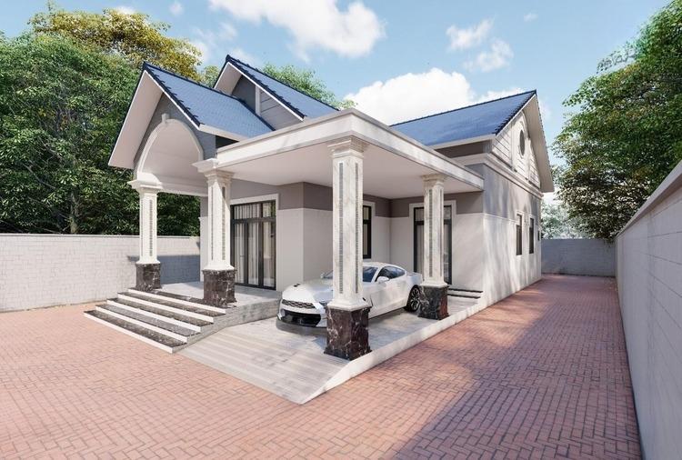 Mẫu nhà cấp 4 mái Thái ở nông thôn đẹp, hài hoà giữa nét truyền thống và hiện đại