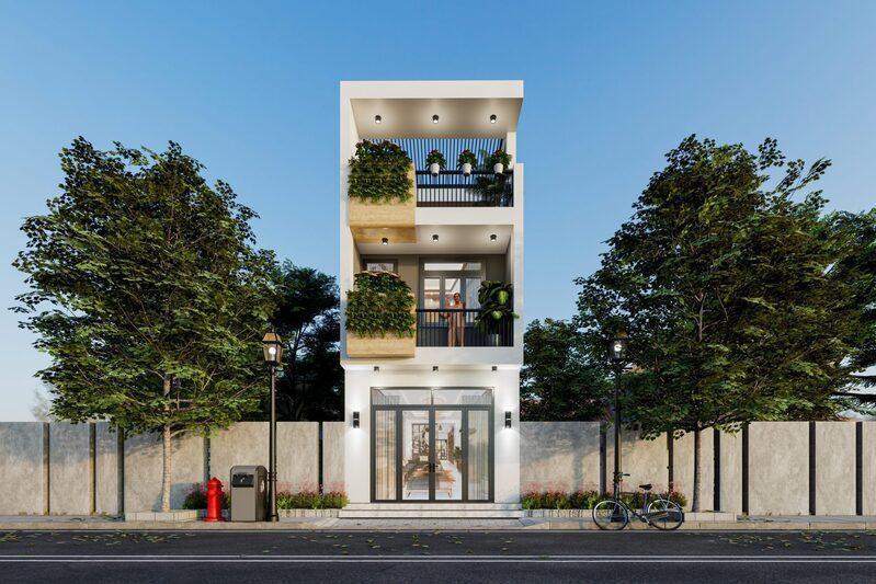 Mẫu nhà ống 2 tầng 4 phòng ngủ dưới 1 triệu đẹp, hiện đại, tối ưu công năng