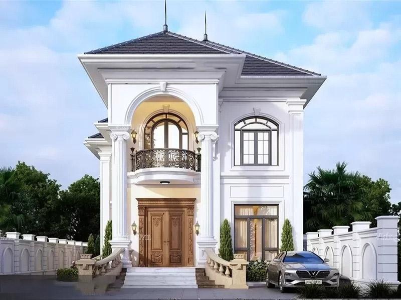 Mẫu nhà 2 tầng 4 phòng ngủ dưới 1 tỷ phong cách tân cổ điển sang trọng, tinh tế