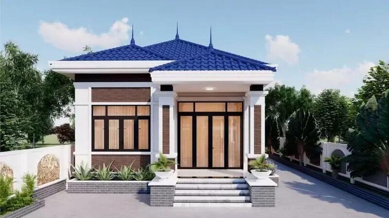 Mẫu nhà cấp 4 giá 500 triệu mái Nhật đẹp, tạo độ thoáng cho ngôi nhà và giúp thoát nước hiệu quả