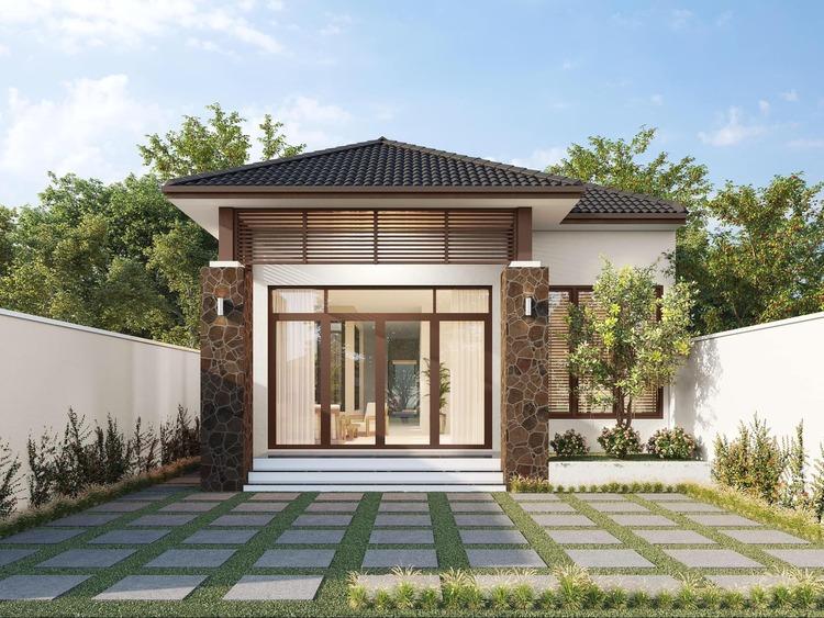 Mẫu mặt tiền nhà cấp 4 rộng 6m đẹp, kiến trúc hiện đại, sang trọng