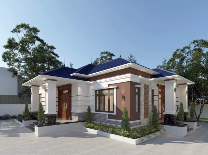 Mẫu nhà chữ L mái Nhật 1 tầng đẹp, thiết kế xu hướng, dễ ứng dụng hiện nay