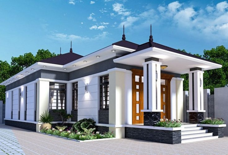 Mẫu nhà đẹp cấp 4 nông thôn 3 phòng ngủ hiện đại 