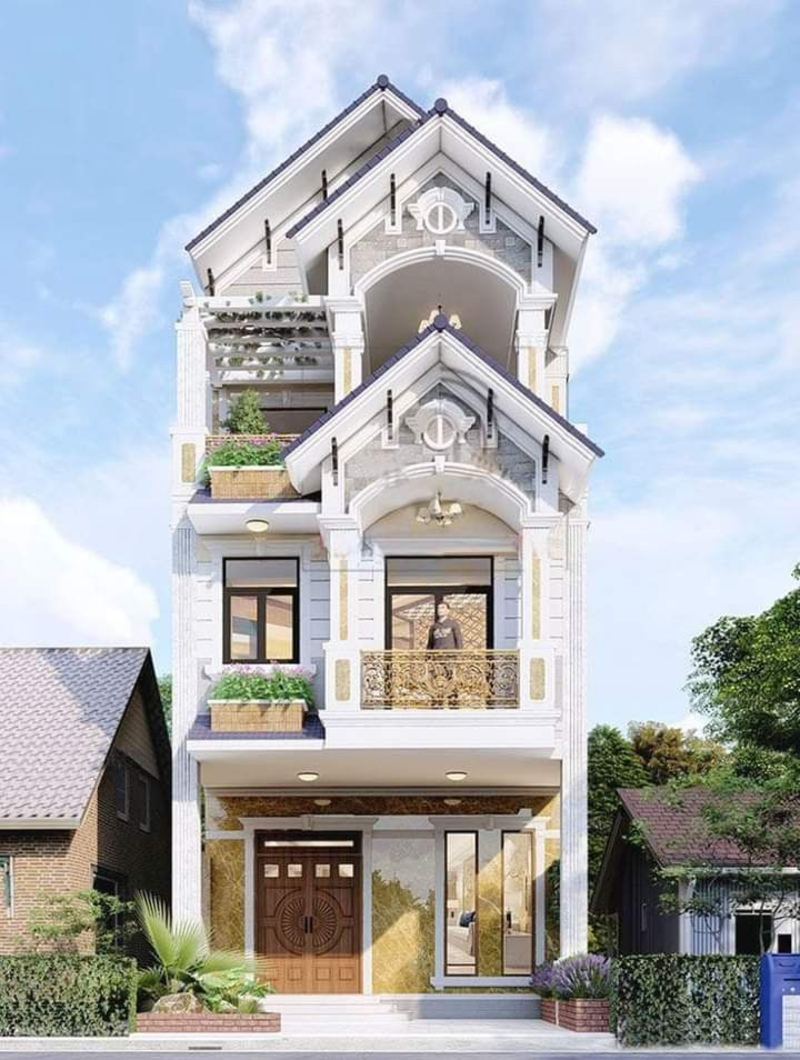Mẫu nhà ống tân cổ điển 3 tầng đẹp, sang trọng và nổi bật
