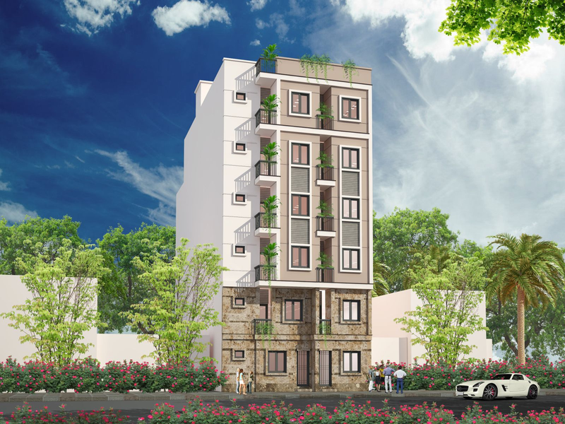 Mẫu nhà trọ chung cư đẹp, mặt tiền thoáng đãng