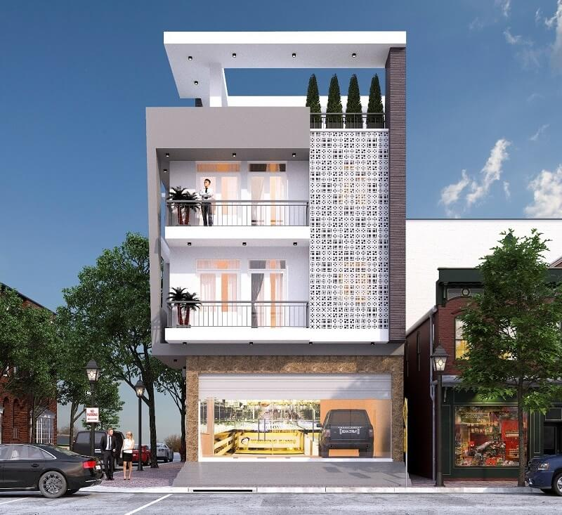 Mẫu nhà đẹp mặt phố kết hợp kinh doanh thiết kế tiện lợi 