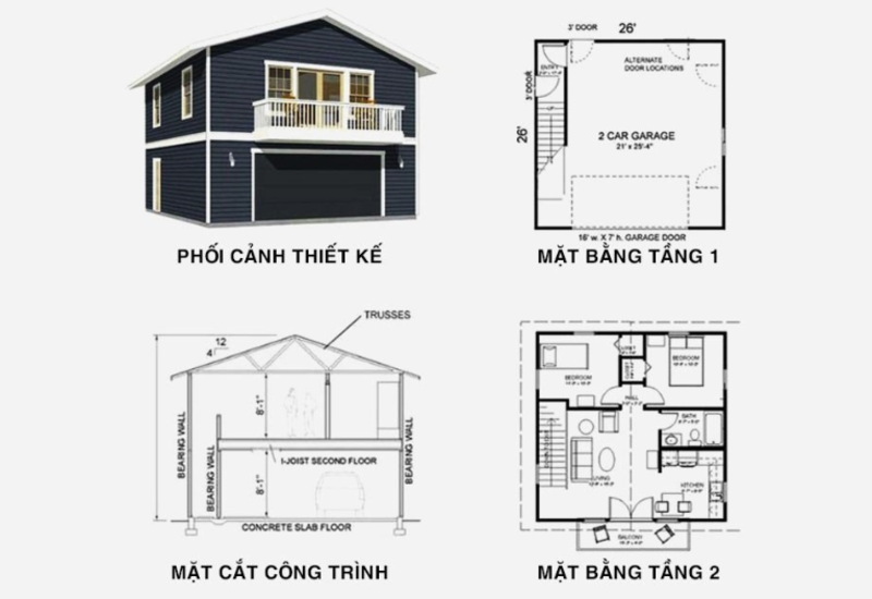 Khi thiết kế nhà lắp ghép 2 tầng cần bố trí không gian linh hoạt và tiện nghi
