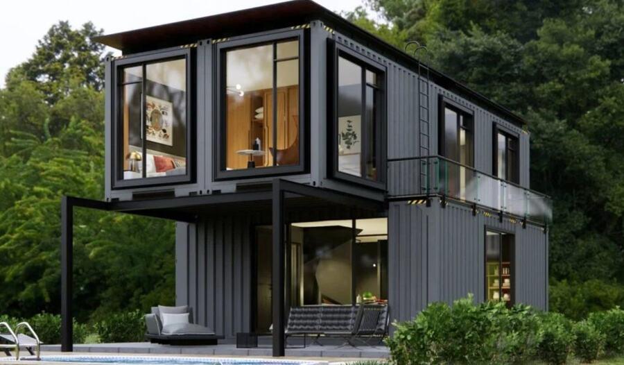 Mẫu nhà lắp ghép kiểu container độc đáo, tiện nghi giữa thiên nhiên xanh mát