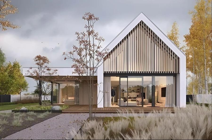 Mẫu nhà lắp ghép kiểu villa đẹp, thanh lịch theo phong cách châu Âu hiện đại