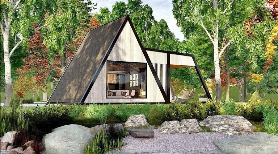 Mẫu nhà lắp ghép mái dốc đẹp thanh lịch, thiết kế tinh tế từng chi tiết