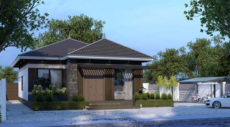 Mẫu nhà cấp 4 đẹp 5x20 diện tích 100m2 có thiết kế tối giản, tinh tế