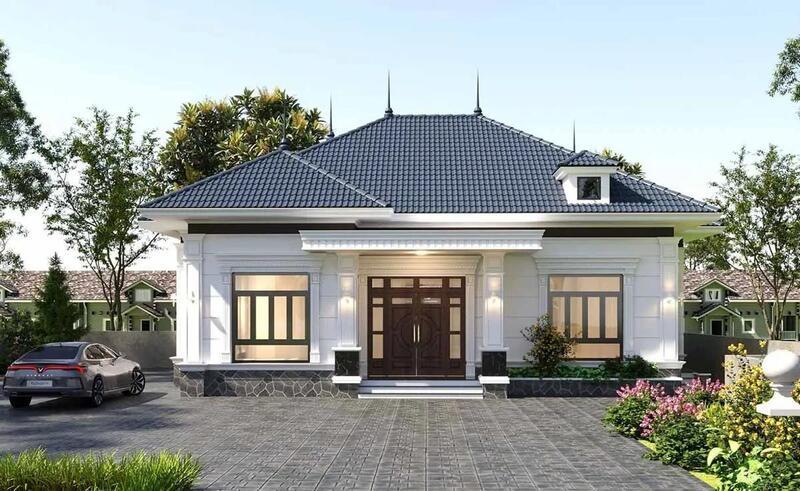 Mẫu nhà mái Nhật 1 tầng 13m dài 12m