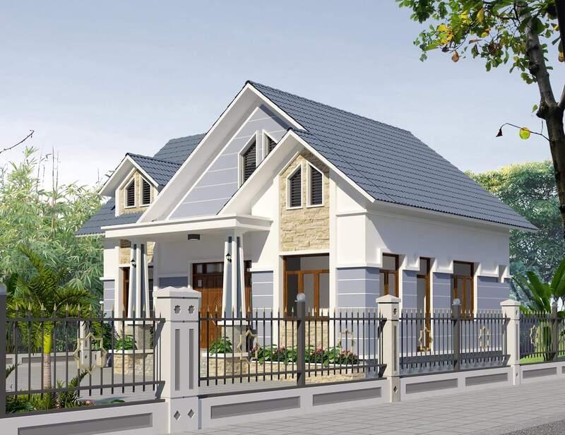 Mẫu nhà mái Nhật 1 tầng 4 phòng ngủ sang trọng