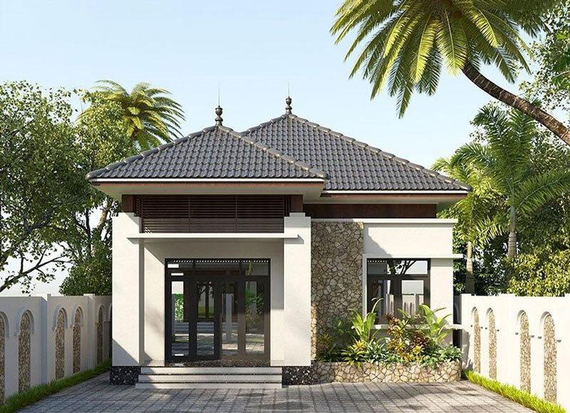 Mẫu nhà ống mái Nhật 1 tầng đẹp, sang trọng