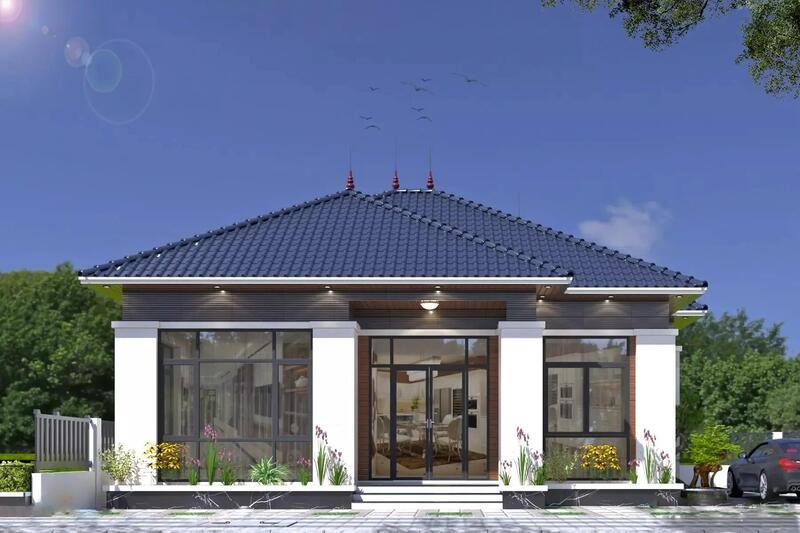 Mẫu nhà vườn 1 tầng mái Nhật nhẹ nhàng, gần gũi