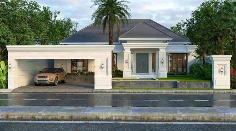 Mẫu nhà vuông mái Nhật 1 tầng đẹp, độc đáo, ấn tượng