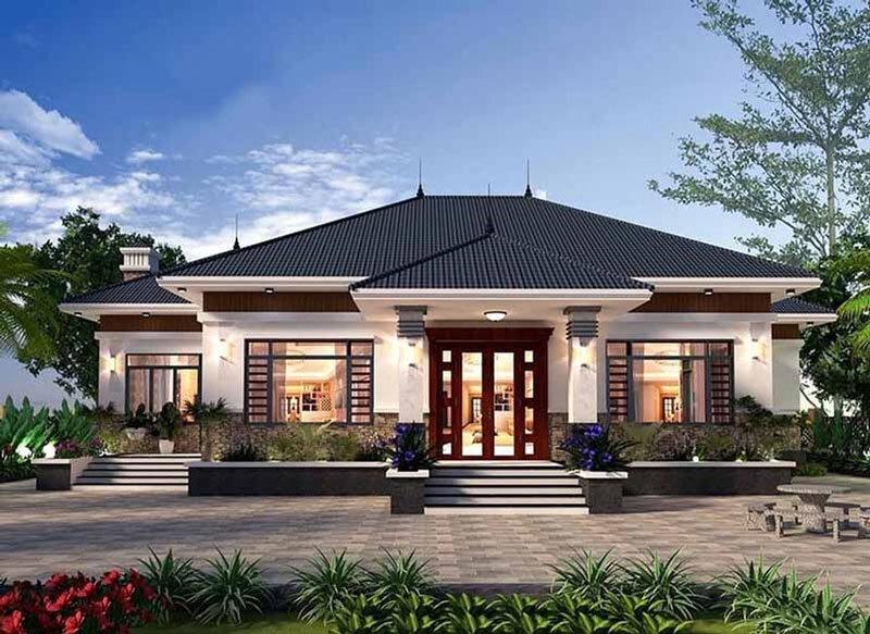 Nhà mái Nhật 1 tầng phong cách hiện đại có vẻ đẹp thẩm mỹ và độ bền cao