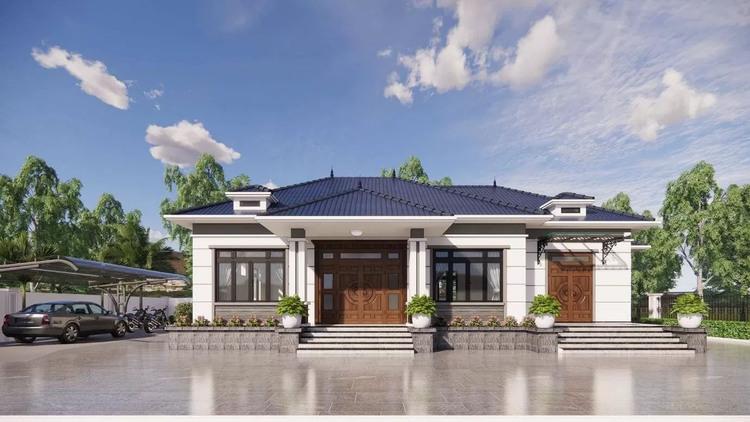 Mẫu nhà mái Nhật cấp 4 đẹp, sang trọng, rộng lớn