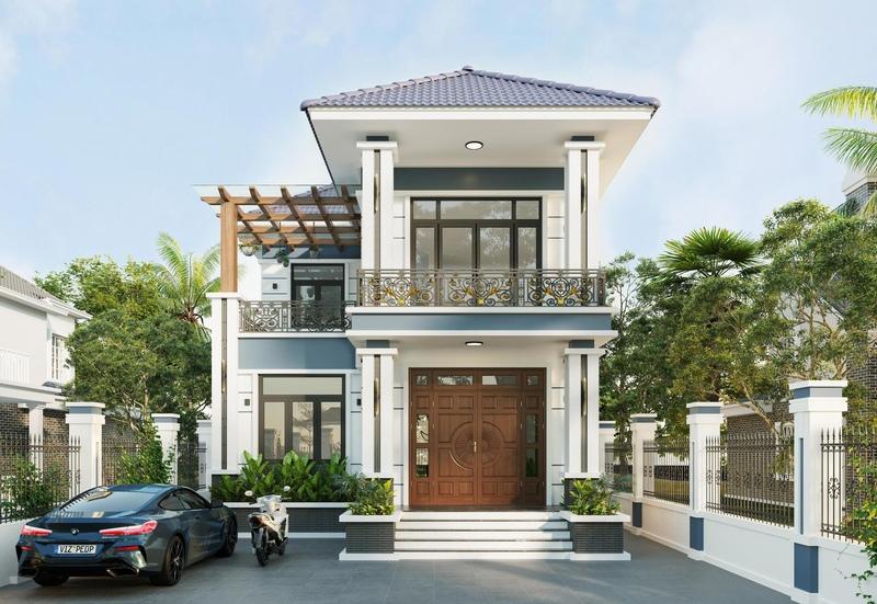 Mẫu nhà mái Nhật 2 tầng hiện đại, sang trọng, đầy đủ tiện nghi