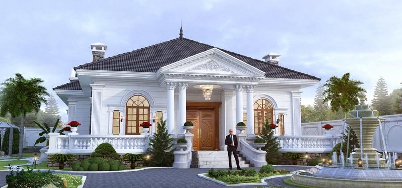 Mẫu biệt thự mái Nhật cấp 4 đẹp, lộng lẫy, hài hoà với thiên nhiên