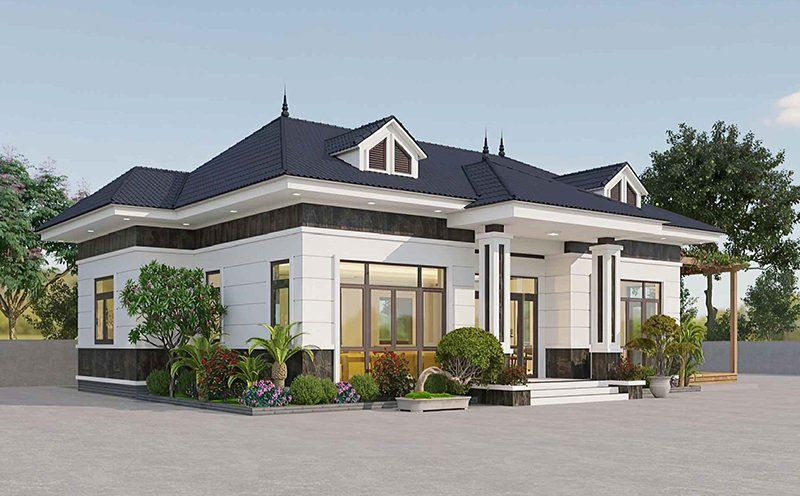 Nhà mái Nhật có thể thích ứng với đa dạng diện tích và quy mô công trình