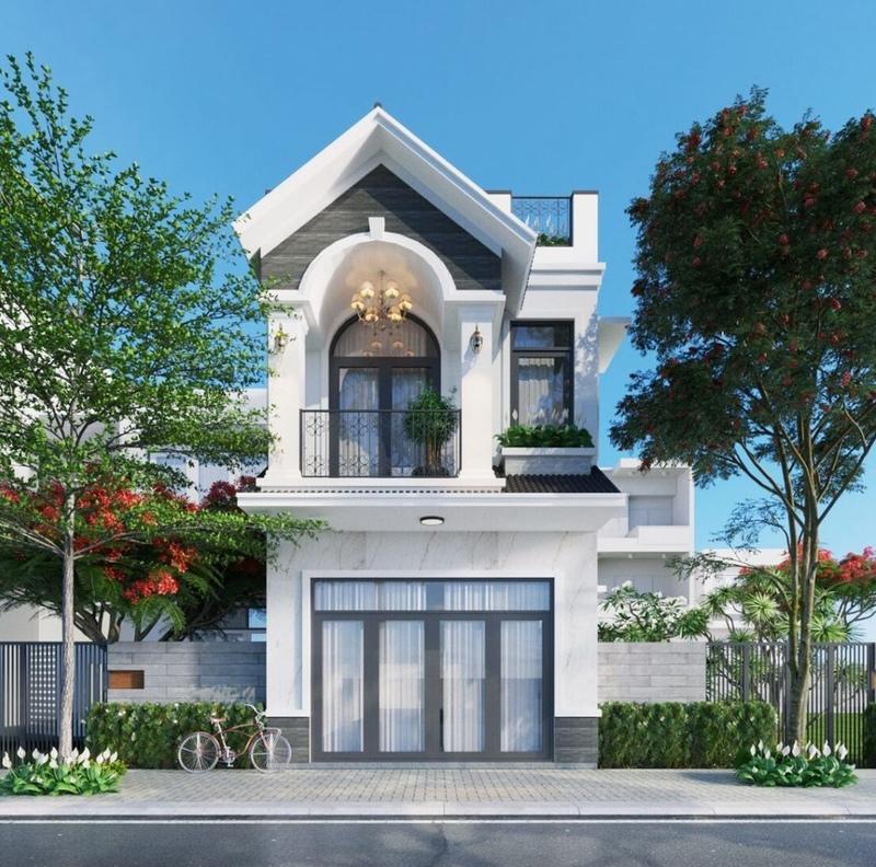 Mẫu nhà ống mái Thái 2 tầng đẹp, đơn giản, đầy đủ tiện nghi