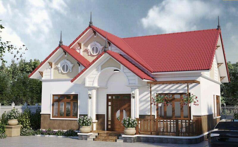 Mẫu nhà mái Thái 3 phòng ngủ diện tích 120m2 đẹp, đơn giản