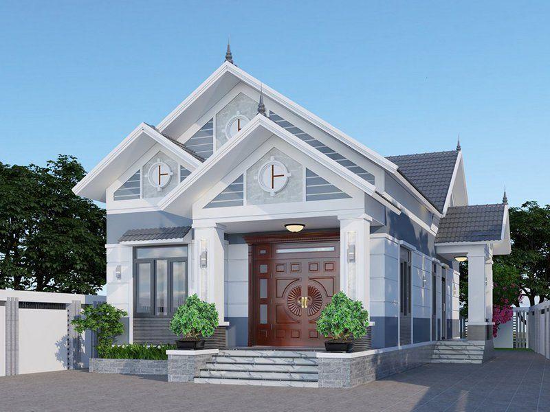 Mẫu xây nhà 500 triệu ở nông thôn mái Thái đơn giản, đảm bảo công năng 