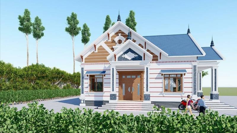 Mẫu nhà vườn mái Thái đẹp, đơn giản ở nông thôn