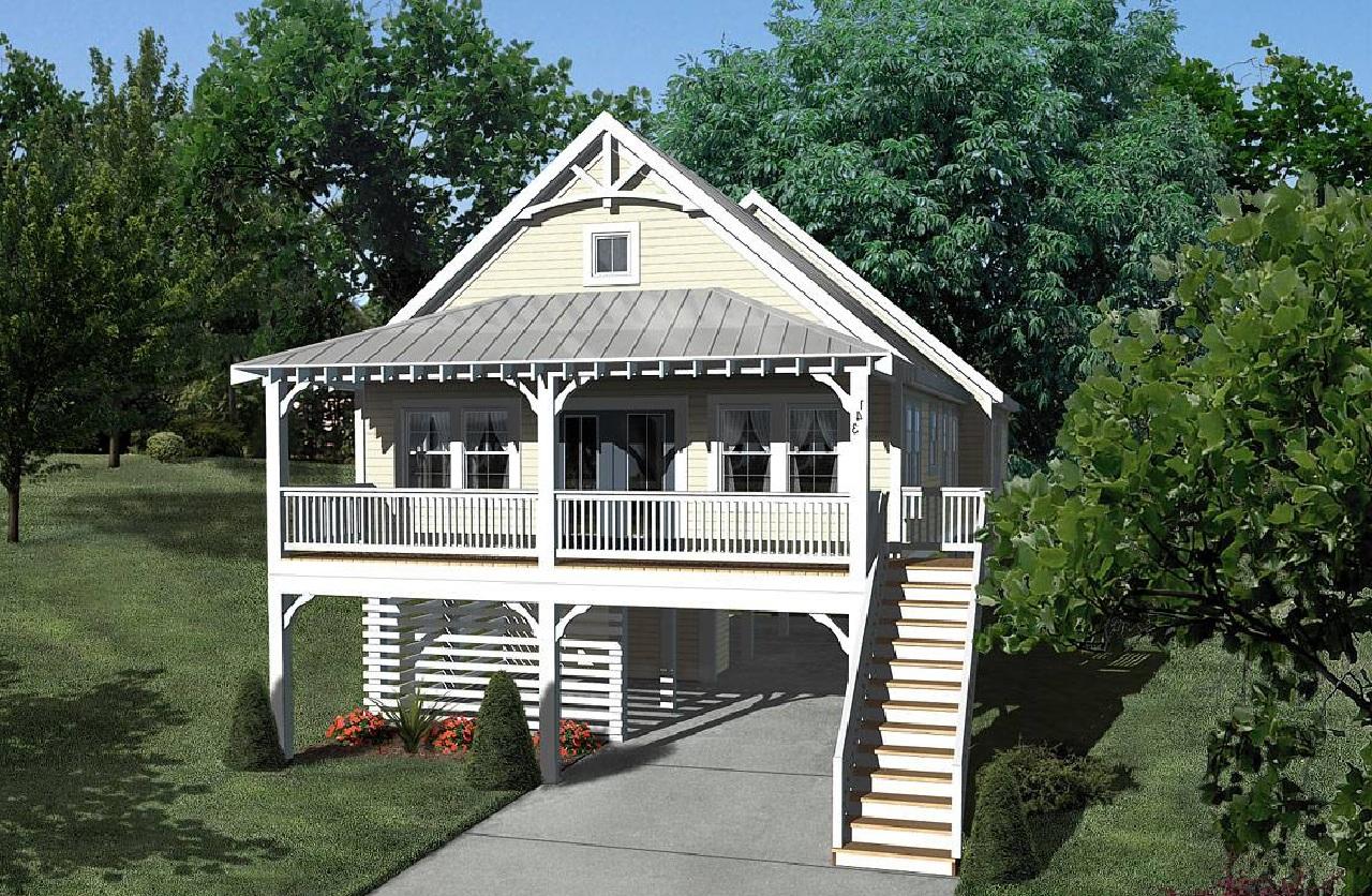 Mẫu nhà sàn nhỏ đẹp, thiết kế đơn giản, hiện đại