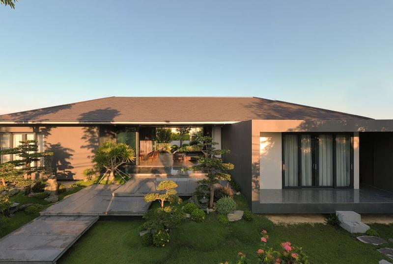 Mẫu nhà vườn cấp 4 hiện đại có không gian sống gần gũi với thiên nhiên