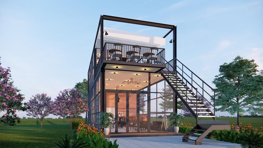 Mẫu quán cafe lắp ghép giúp tiết kiệm thời gian và chi phí xây dựng cho chủ đầu tư