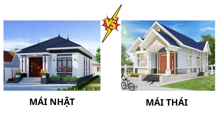 So sánh mẫu nhà mái Nhật và nhà mái Thái