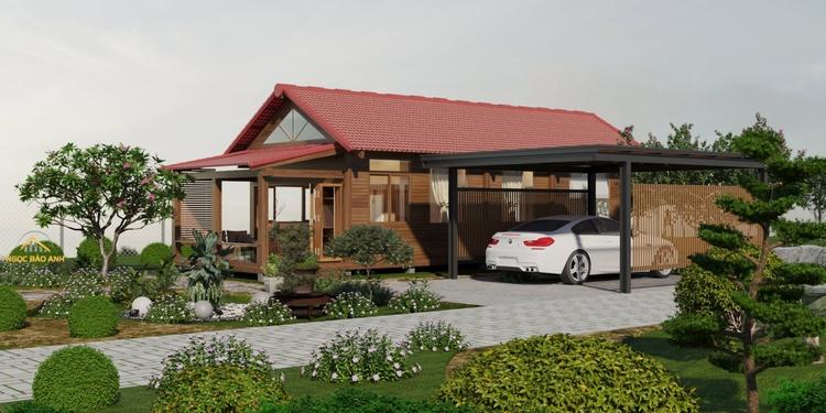 Mẫu nhà vườn đẹp với ưu điểm không gian sống xanh mát , trong lành