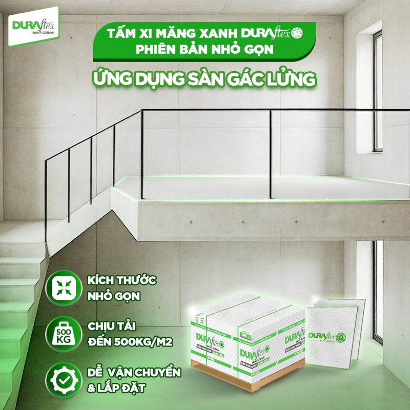 Tấm cemboard 12mm được ứng dụng phổ biến cho các công trình cần lót sàn nhẹ, nhanh và bền chắc