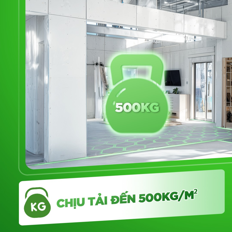 Tấm cemboard 12mm có độ bền chắc cao, sức chịu tải lên đến 500kg/m2