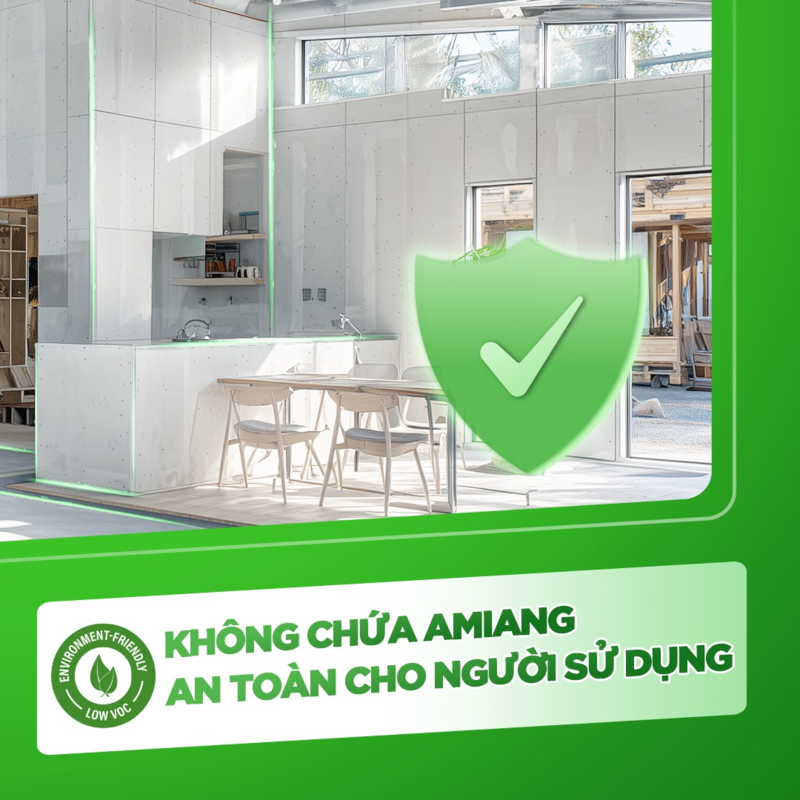 Tấm cemboard 16mm DURAflex đảm bảo an toàn cho sức khỏe và thân thiện với môi trường