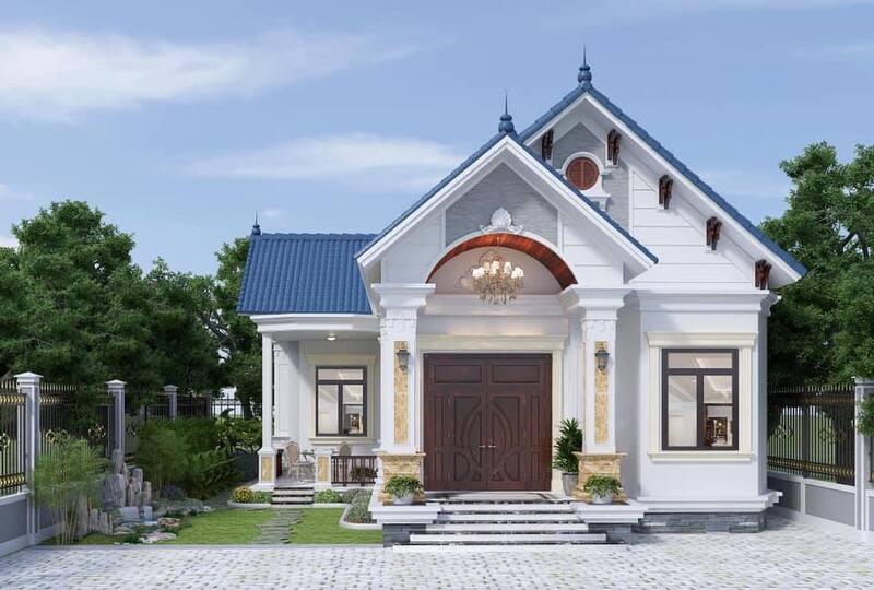 Mẫu nhà cấp 4 mái Thái 8x12m ở nông thôn hài hòa thiên nhiên, chi phí hợp lý