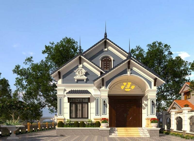 Mẫu nhà cấp 4 mái Thái 8x12m 2 phòng ngủ thanh lịch, tiện nghi