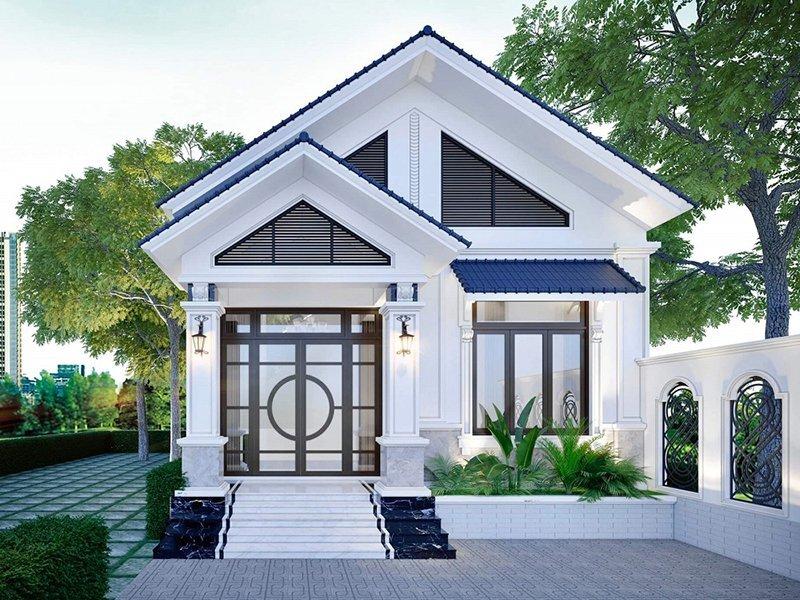 Mẫu nhà cấp 4 mái Thái 8x12m 2 phòng ngủ đẹp nhẹ nhàng, hợp xu hướng