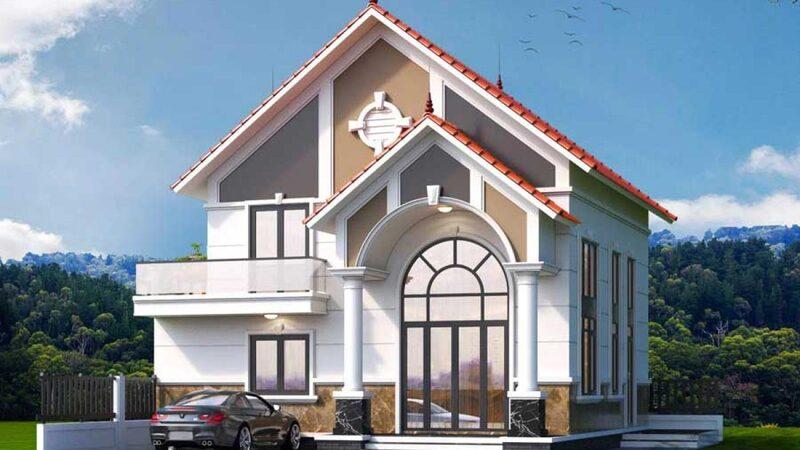 Mẫu nhà cấp 4 mái Thái 8x12m 2 phòng ngủ đẹp, cân đối, hợp phong thủy