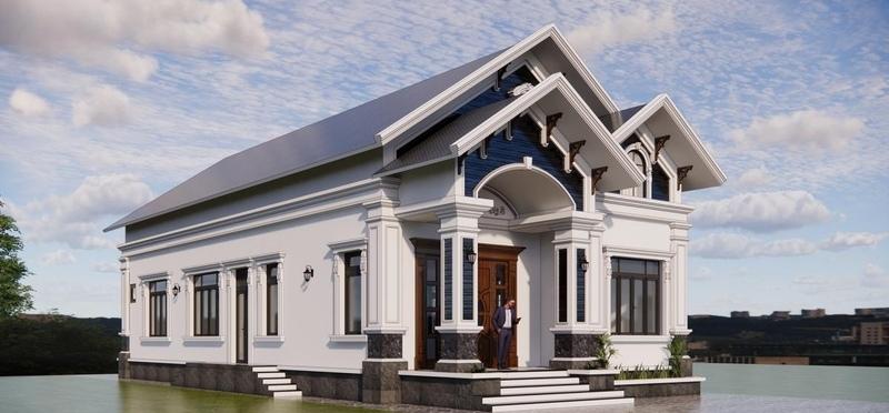 Mẫu nhà cấp 4 mái Thái 8x12m 3 phòng ngủ kiểu dáng thời thượng, dễ bảo trì